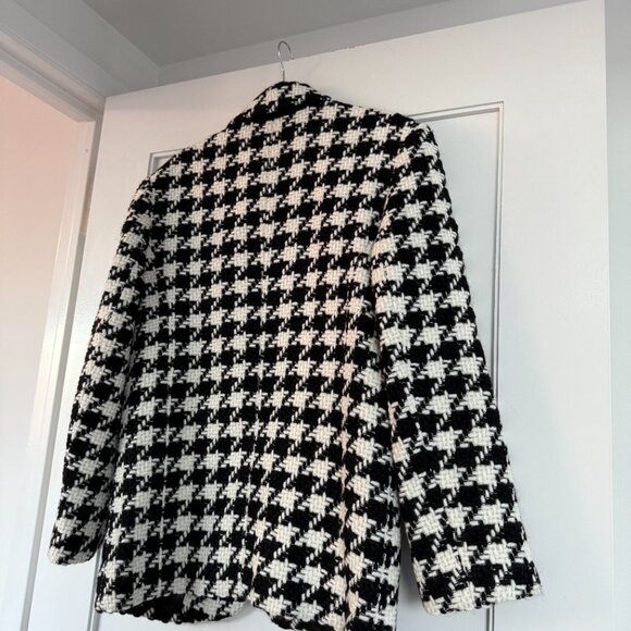 NWT Anine Bing Quinn Blazer Jacket Houndstooth Tweed Padded Shoulders Sz Small - Picture 8 of 9